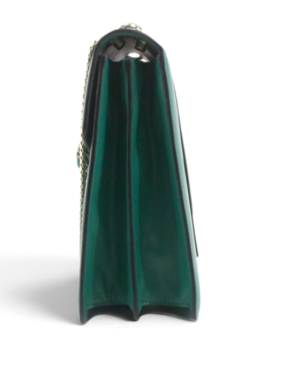 Bvlgari Serpenti Large Crossbody Bag Green Leather Shoulder Chain Snake Purse - Picture 4 of 9